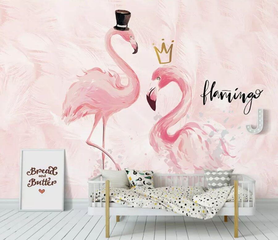 3D Pink Flamingo 2144 Wall Murals Wallpaper AJ Wallpaper 2 