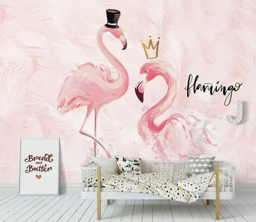 3D Pink Flamingo 2144 Wall Murals