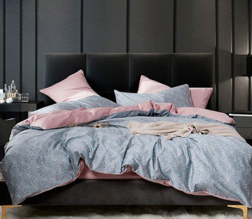 3D Light Blue Dark Flower 6152 Bed Pillowcases Quilt