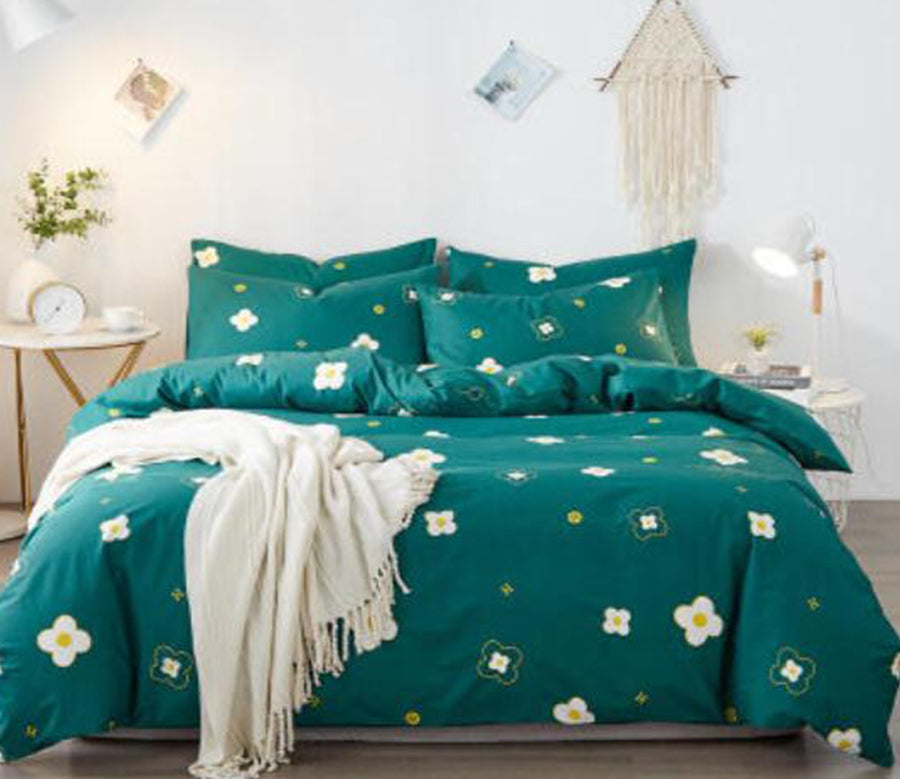 3D Green Background Frangipani 15064 Bed Pillowcases Quilt