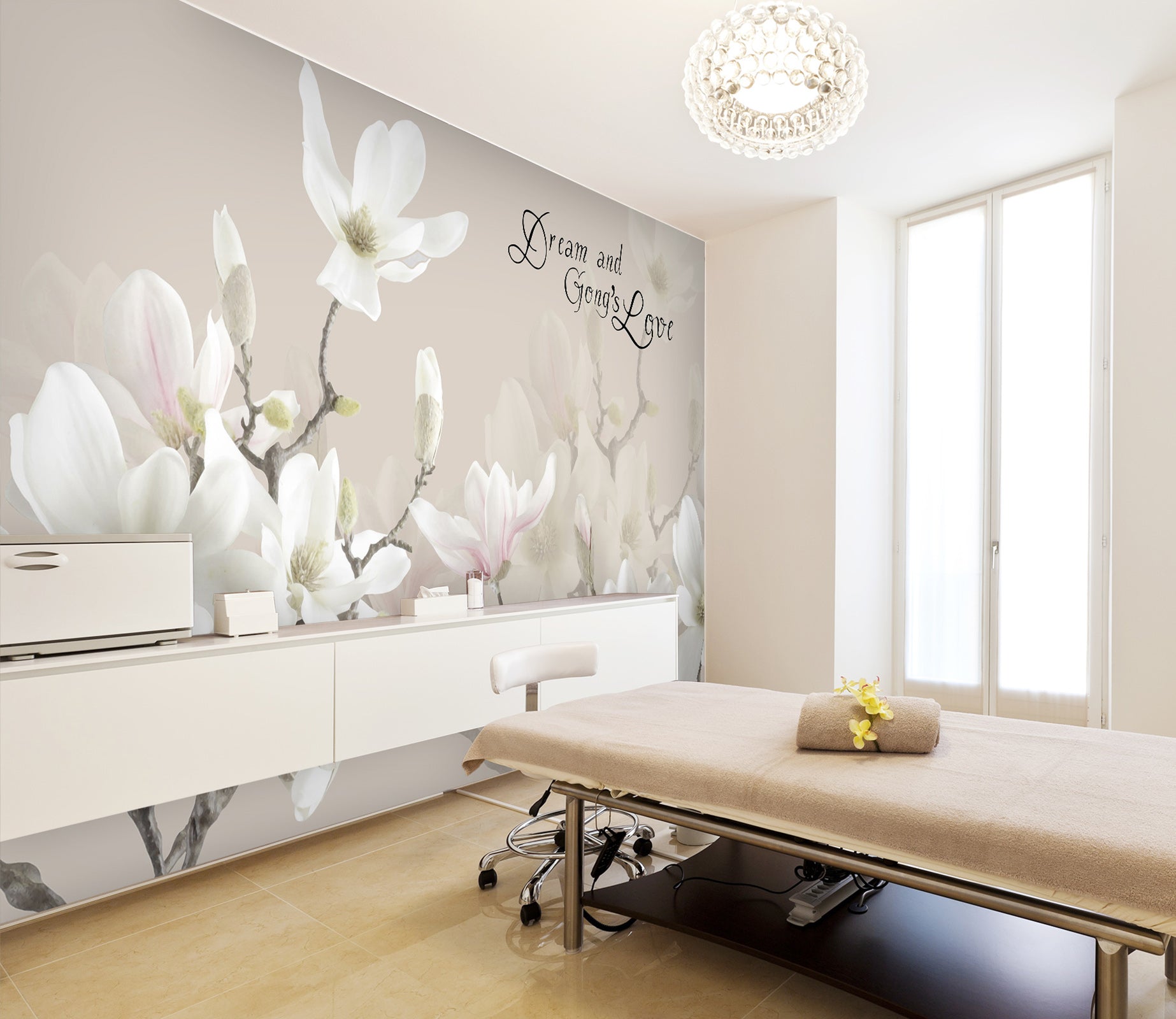 3D White Plum 099 Wall Murals