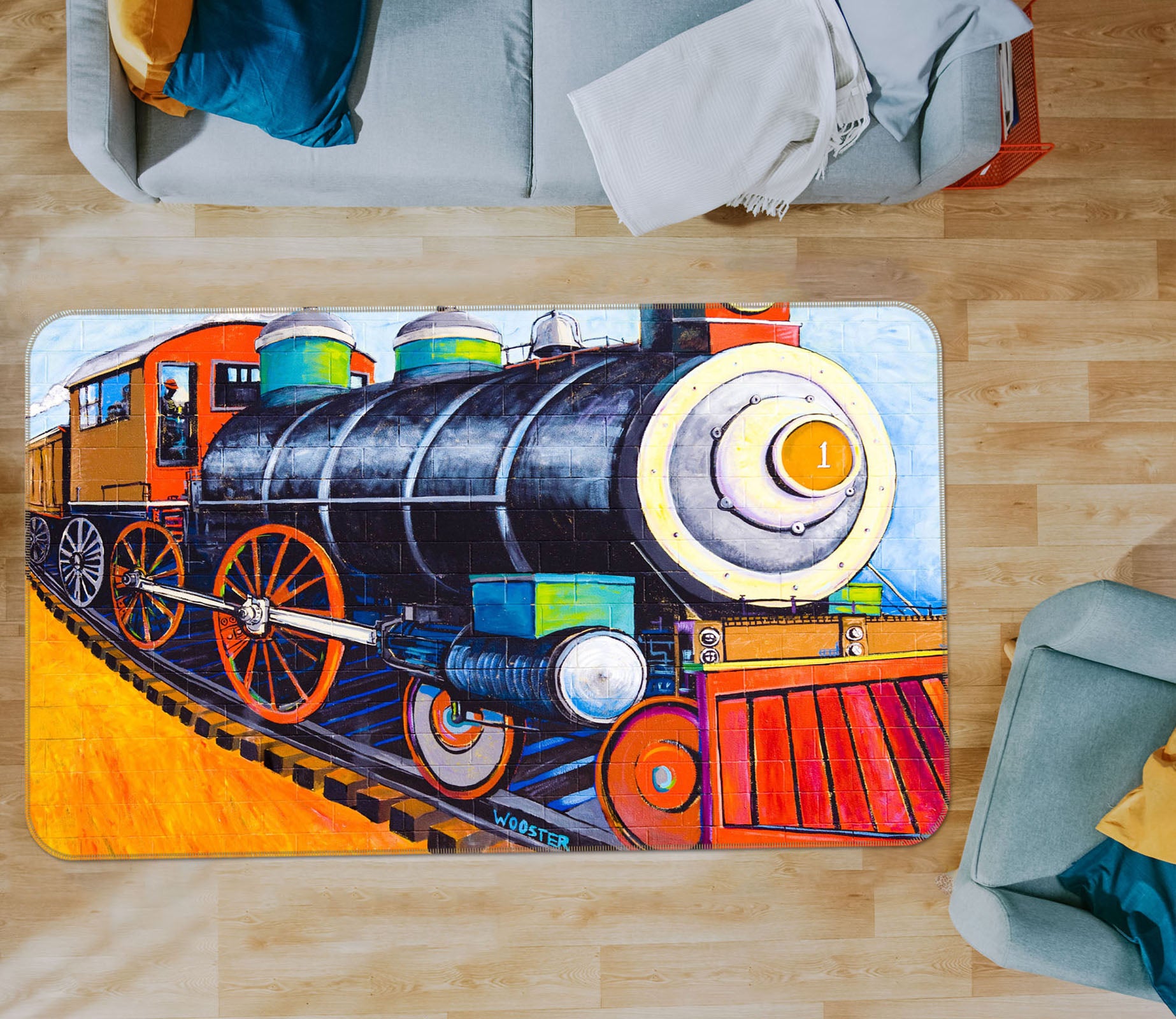 3D Train 35151 Non Slip Rug Mat