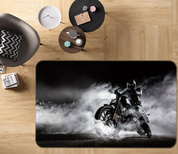3D Black Motorcycle 67232 Vehicle Non Slip Rug Mat