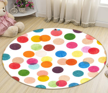 3D Color Dots 64122 Round Non Slip Rug Mat