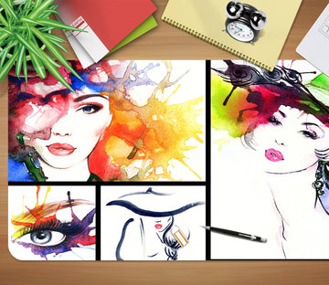3D Watercolor Female 17116 Desk Mat