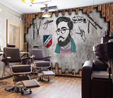 3D Glasses Men 1437 Barber Shop Wall Murals Wallpaper AJ Wallpaper 2 