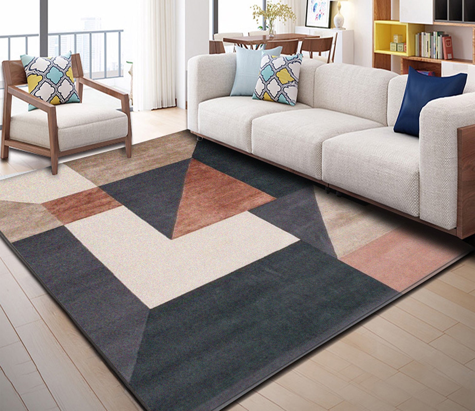 3D Color Geometry WG133 Non Slip Rug Mat Mat AJ Creativity Home 