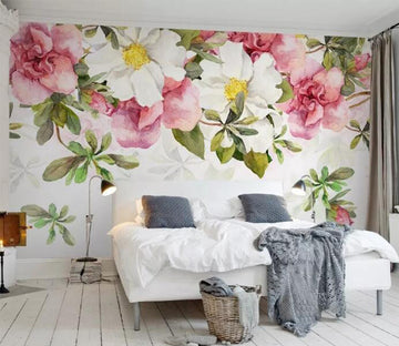 3D Colored Flowers WC092 Wall Murals