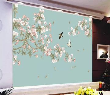 3D Flower Bird 2293 Wall Murals Wallpaper AJ Wallpaper 2 
