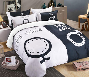 3D Her His Black White 1025 Bed Pillowcases Quilt