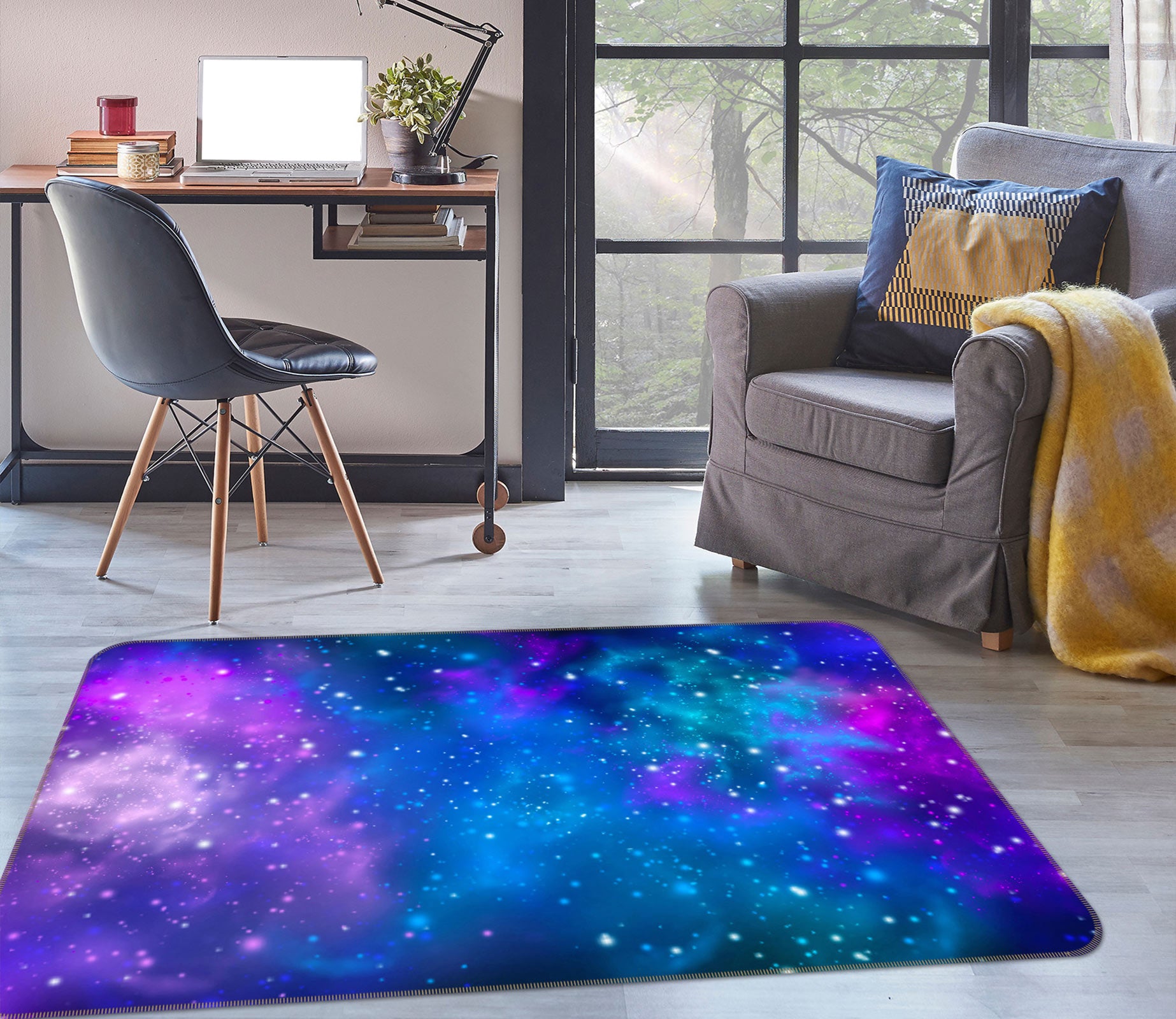 3D Starry Sky 26215 Non Slip Rug Mat
