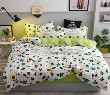 3D Green Floral Avocado 2108 Bed Pillowcases Quilt