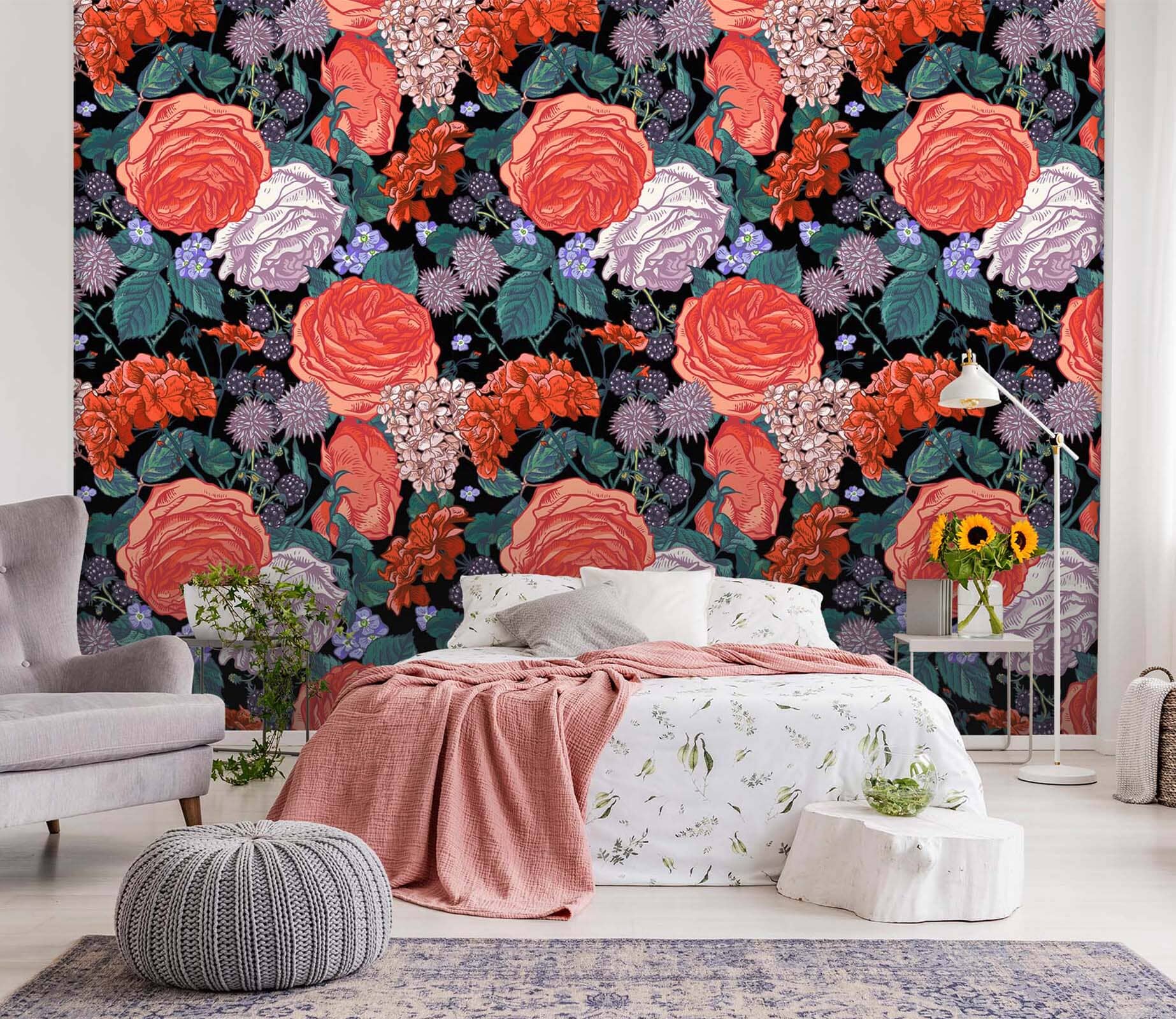 3D Graffiti Red Peony 53 Wall Murals Wallpaper AJ Wallpaper 2 