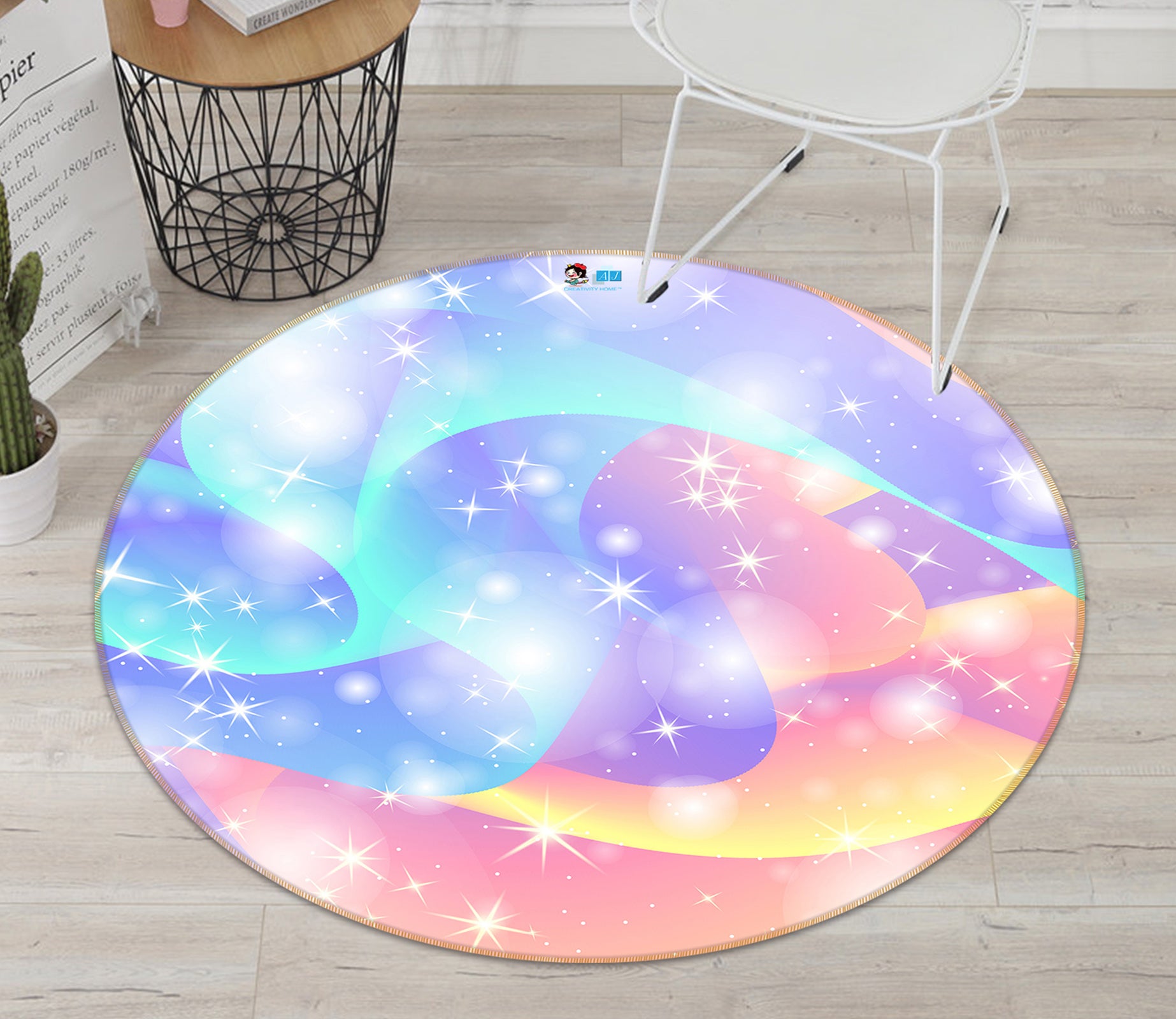 3D Color Sky 81038 Round Non Slip Rug Mat