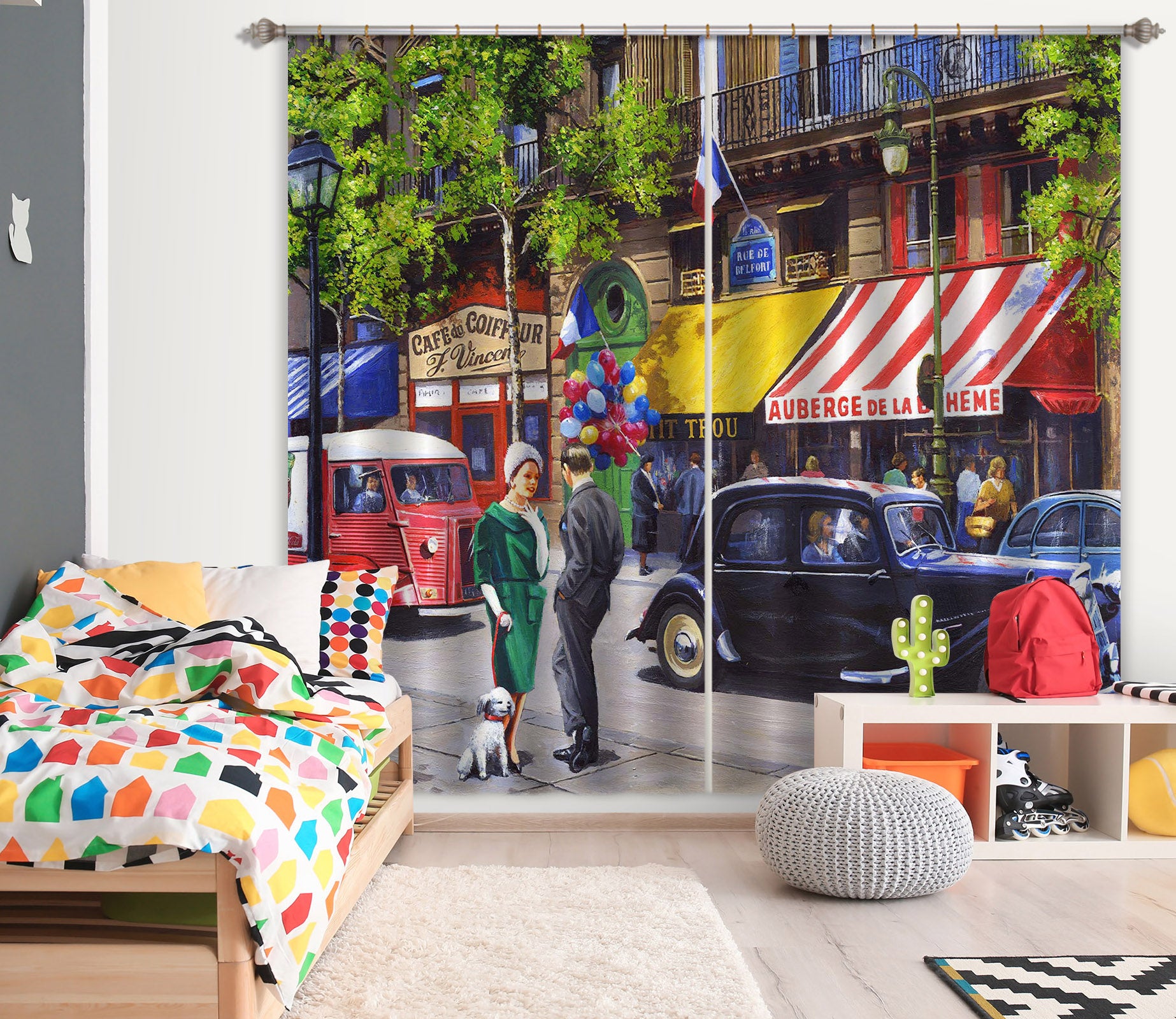 3D Street Balloon 146 Kevin Walsh Curtain Curtains Drapes