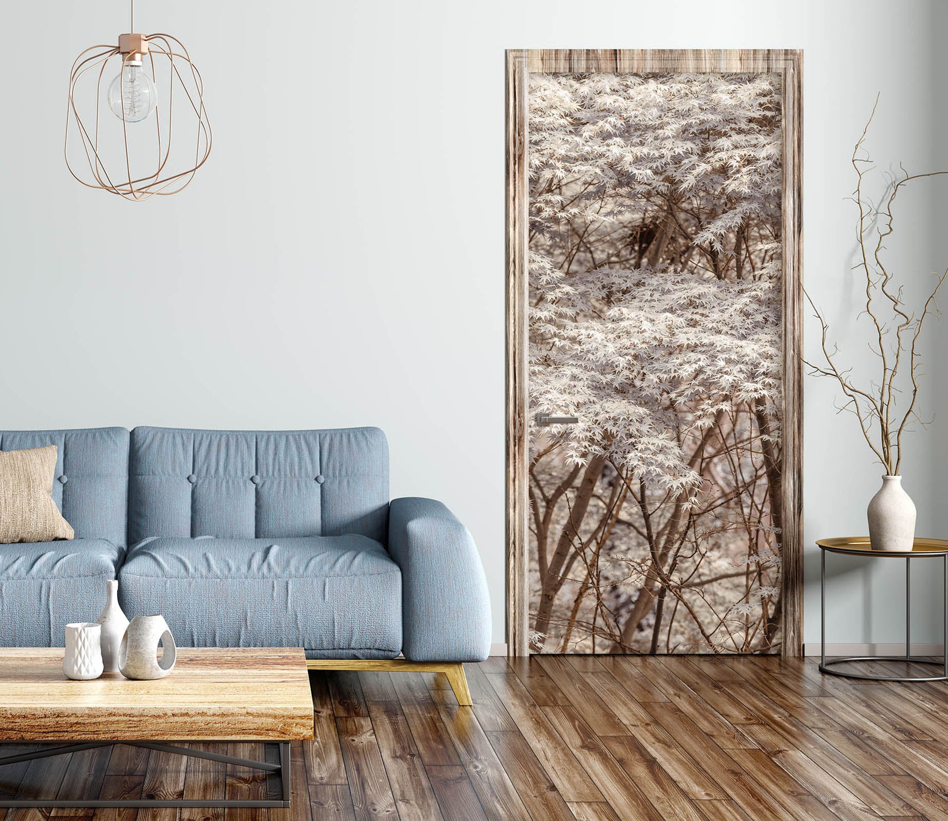 3D Maple Leaves 5164 Assaf Frank Door Mural