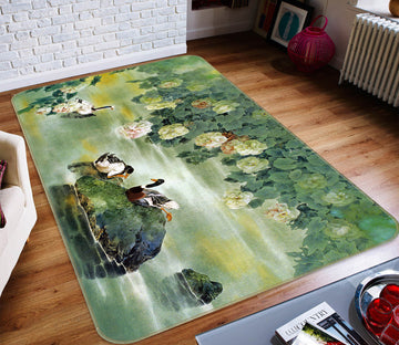 3D Pond Mandarin Duck 75178 Non Slip Rug Mat