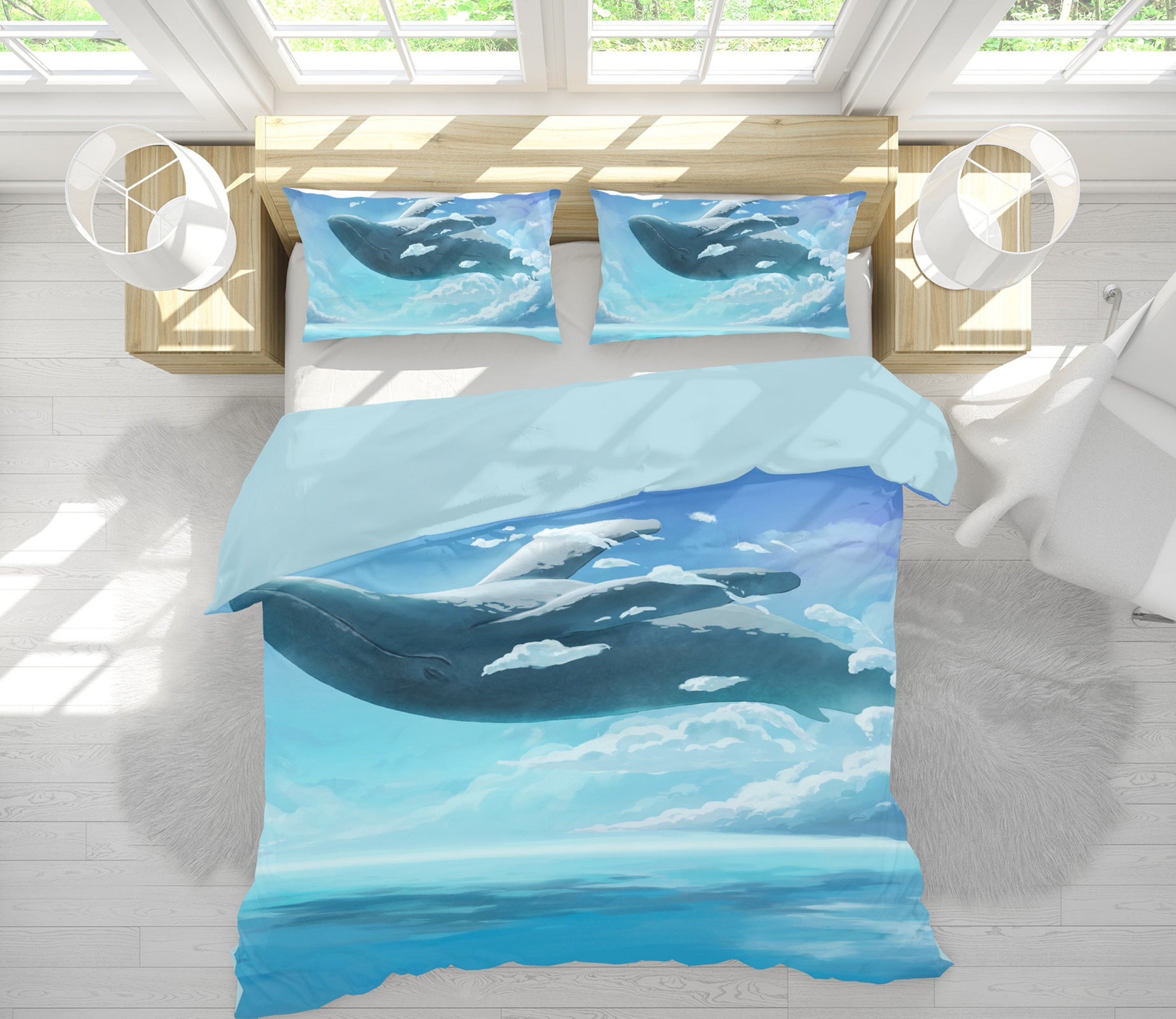 3D Sea Of Clouds Whale 12018 Bed Pillowcases Quilt