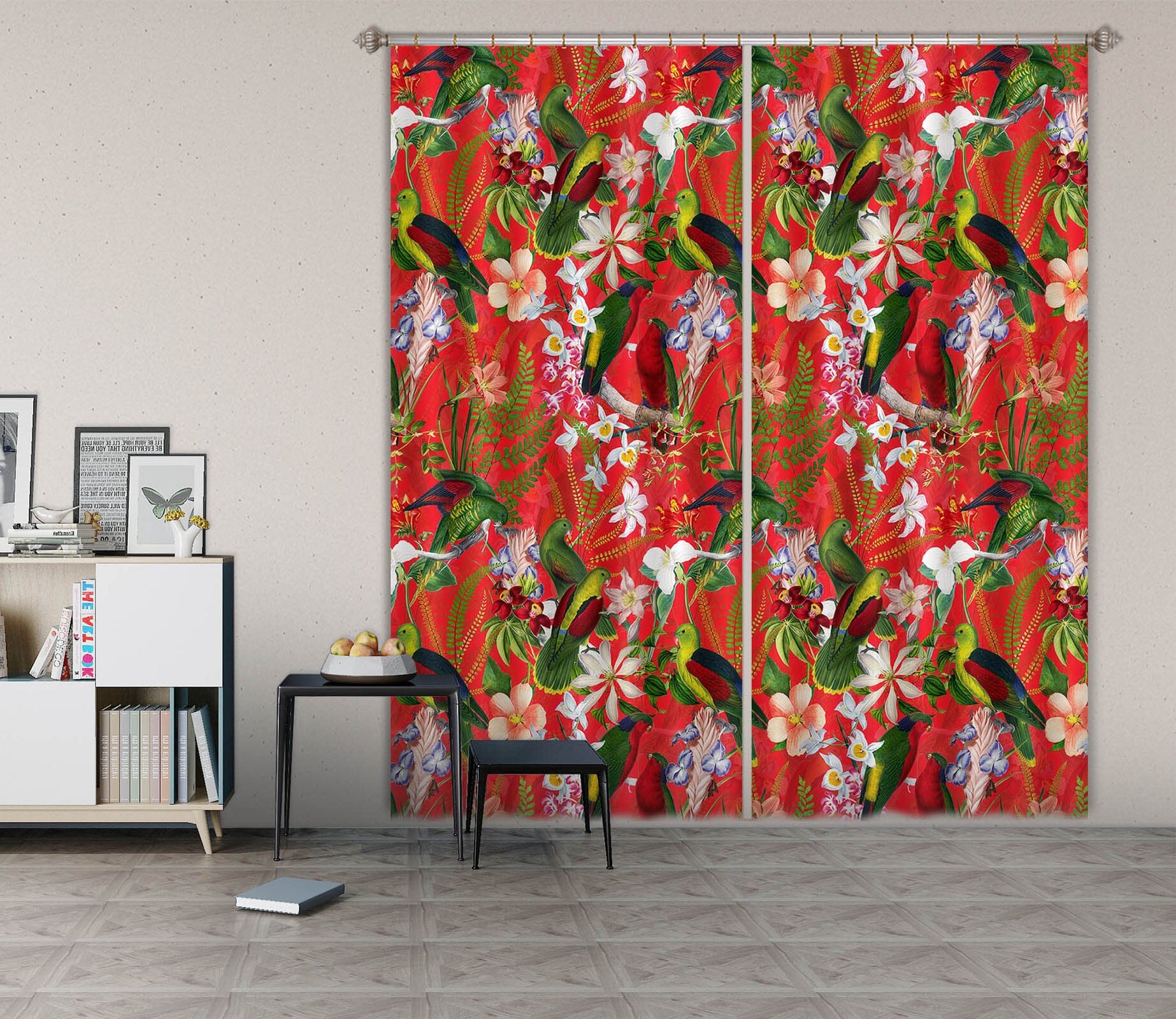 3D Red Painted 125 Uta Naumann Curtain Curtains Drapes Curtains AJ Creativity Home 