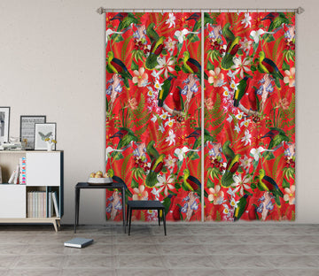 3D Red Painted 125 Uta Naumann Curtain Curtains Drapes