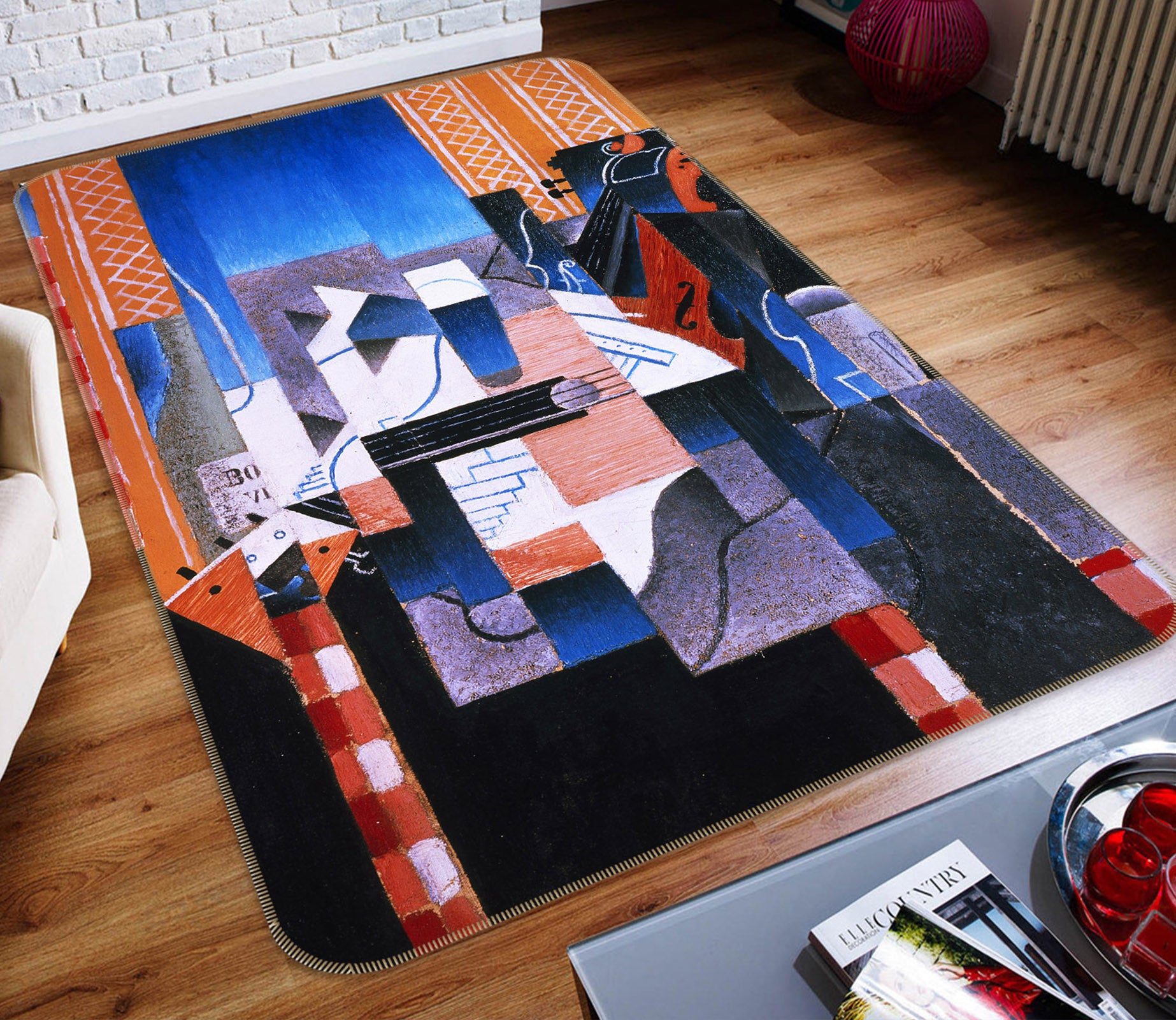 3D Square Pattern 65055 Non Slip Rug Mat
