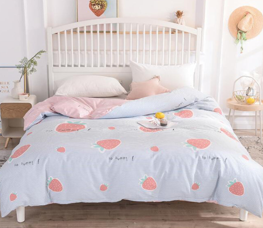 3D Big Strawberry 4102 Bed Pillowcases Quilt