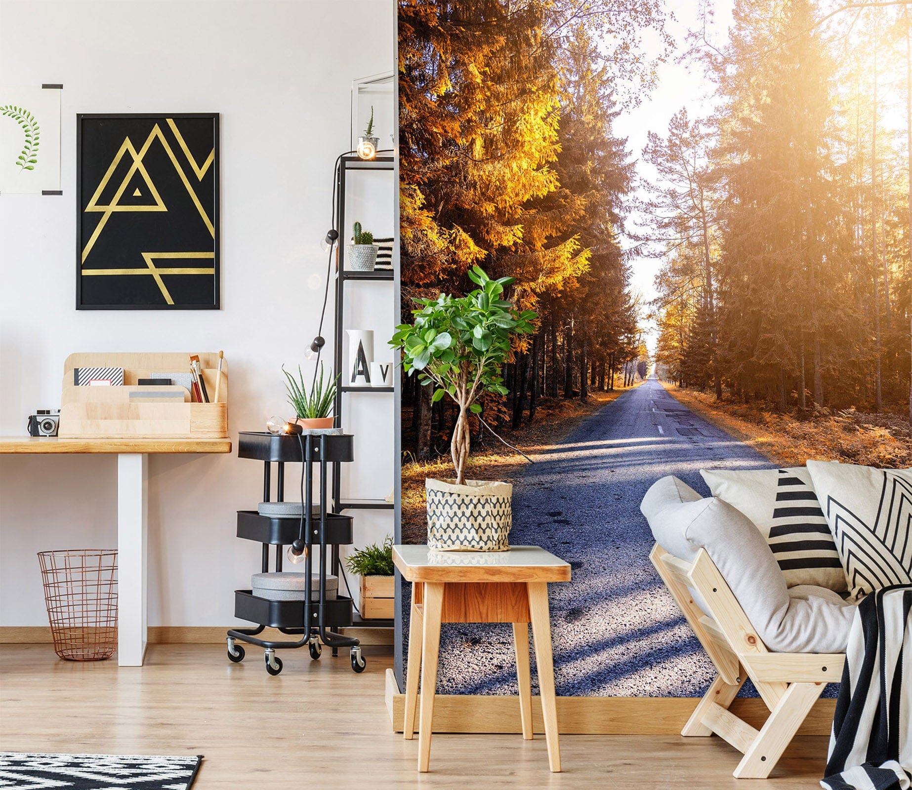 3D Forest Road 2093 Wall Murals Wallpaper AJ Wallpaper 2 