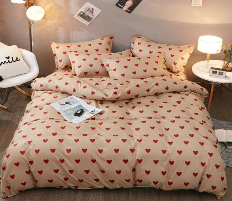 3D Red Love Pattern 12045 Bed Pillowcases Quilt