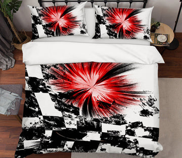 3D Black White Grid 12179 Bed Pillowcases Quilt