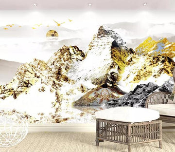 3D Golden Mountain Peak 158 Wall Murals Wallpaper AJ Wallpaper 2 