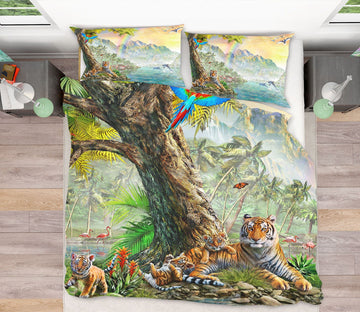 3D Big Tree Tiger 2117 Adrian Chesterman Bedding Bed Pillowcases Quilt Quiet Covers AJ Creativity Home 