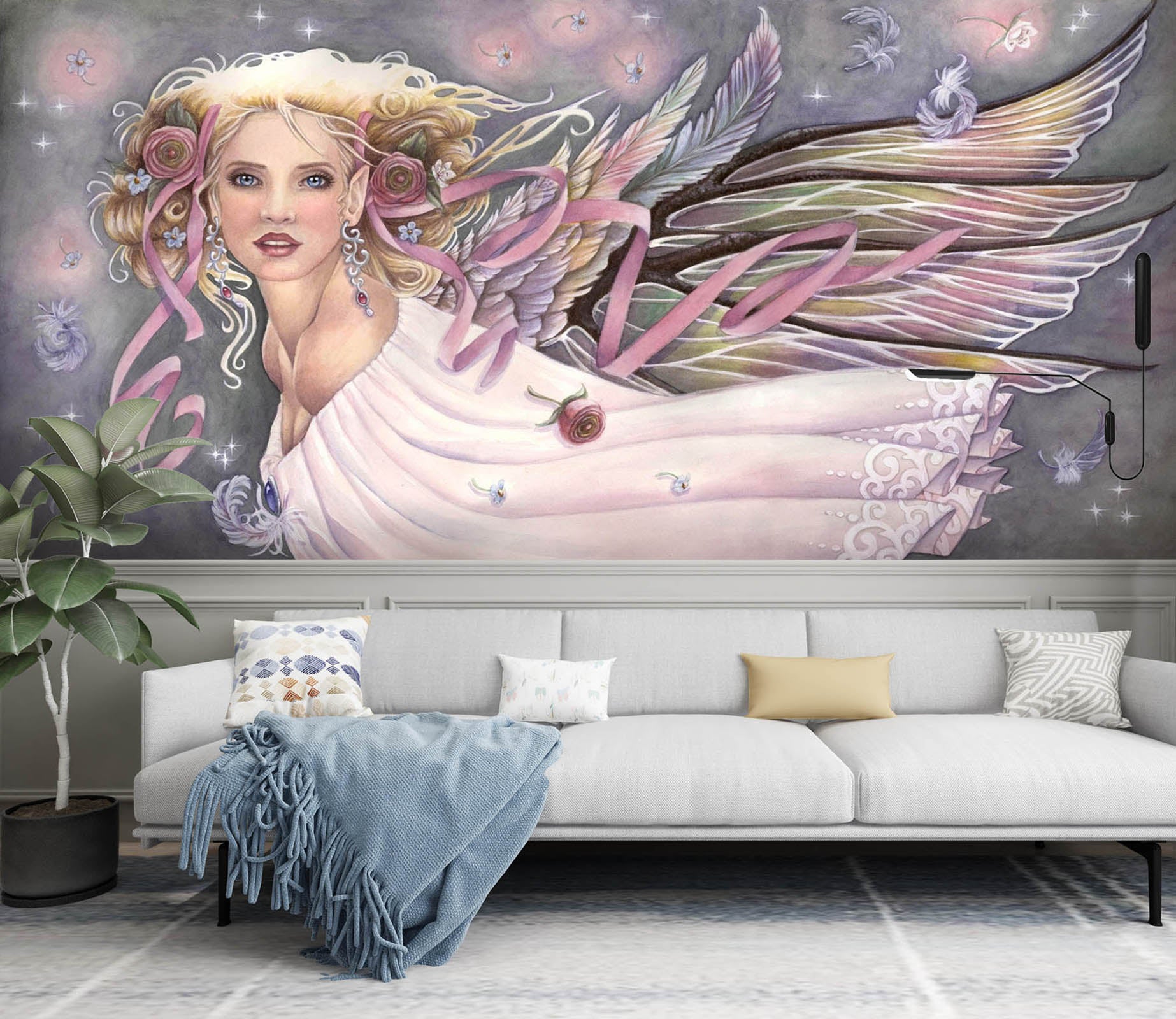 3D Angel Goddess 8751 Brigid Ashwood Wall Mural Wall Murals
