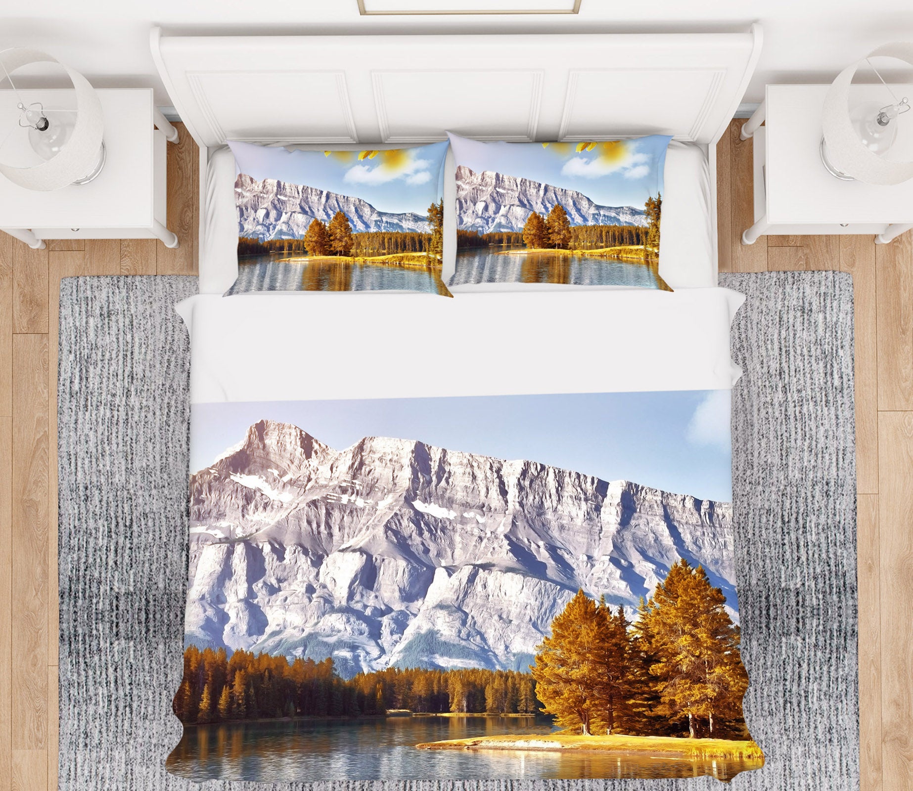 3D Snow Mountain 19175 Bed Pillowcases Quilt