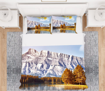 3D Snow Mountain 19175 Bed Pillowcases Quilt