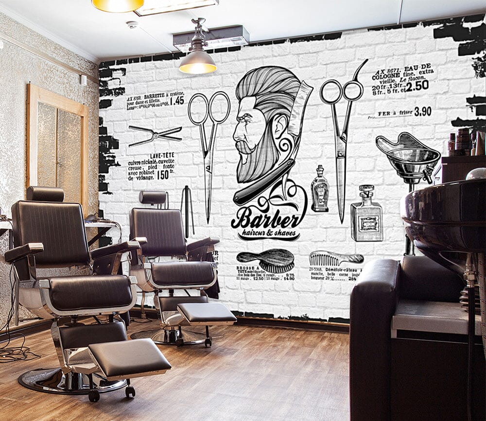 3D Short Hair 1413 Barber Shop Wall Murals Wallpaper AJ Wallpaper 2 