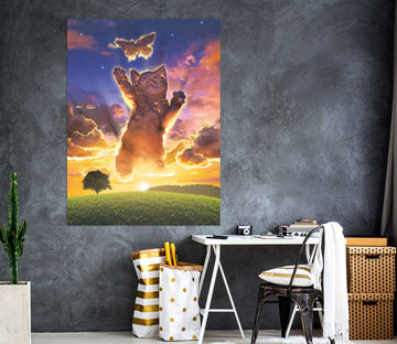 3D Cloud Kitten Sunset 024 Vincent Hie Wall Sticker Wallpaper AJ Wallpaper 2 