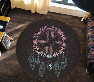 3D Dreamcatcher 29070 Round Non Slip Rug Mat