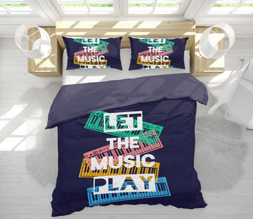 3D Color Piano Letter 61082 Bed Pillowcases Quilt