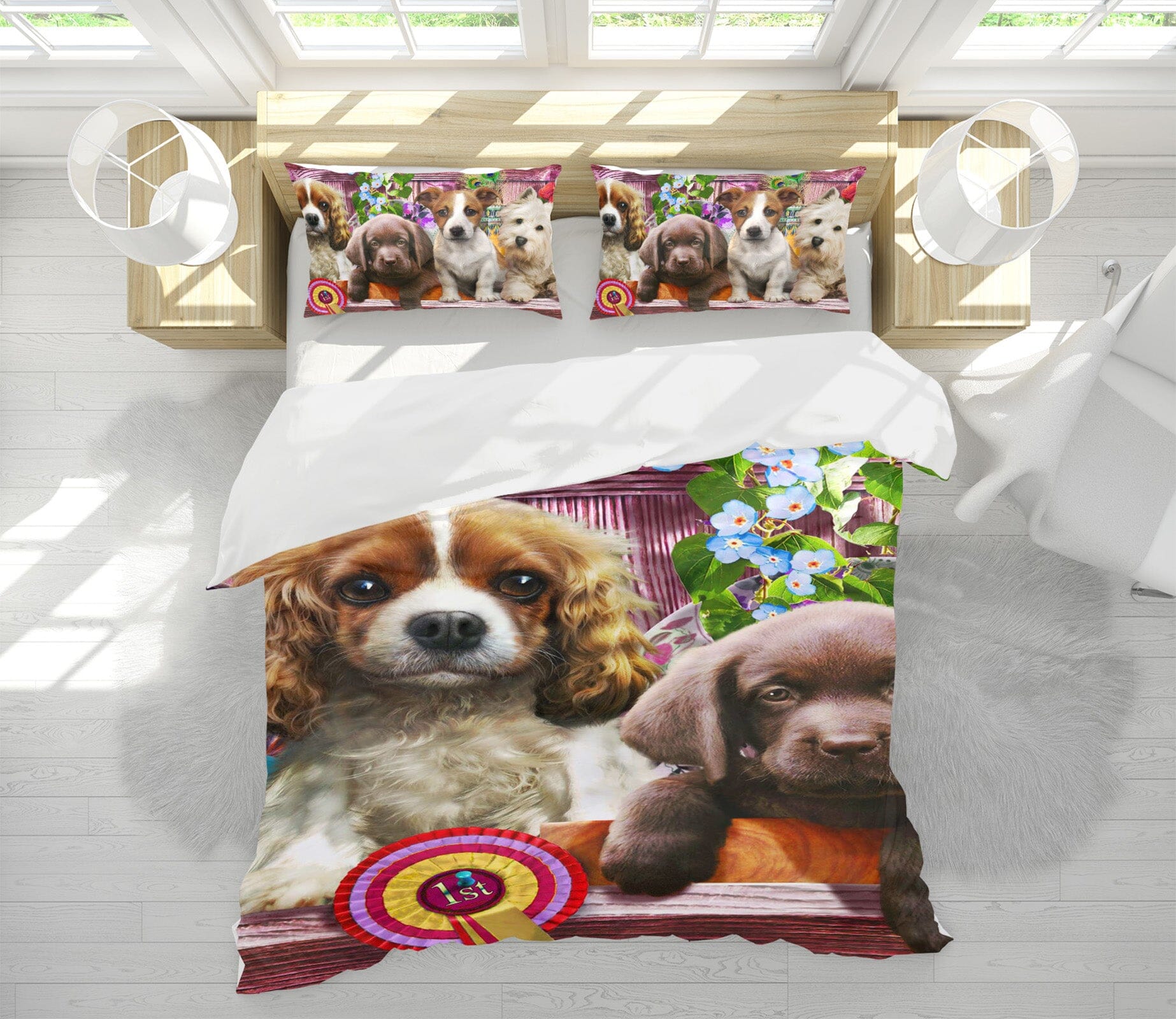 3D Cute Dog 2107 Adrian Chesterman Bedding Bed Pillowcases Quilt Quiet Covers AJ Creativity Home 