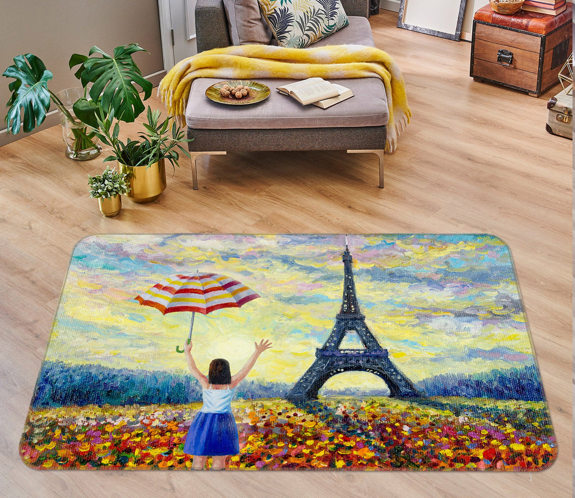 3D Flower Tower 30137 Non Slip Rug Mat