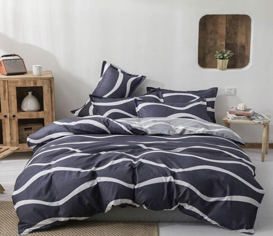 3D White Curve On Gray Background 5136 Bed Pillowcases Quilt