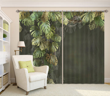 3D Night Leaves 753 Curtains Drapes Wallpaper AJ Wallpaper 