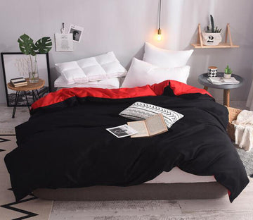 3D Black Red 3091 Bed Pillowcases Quilt