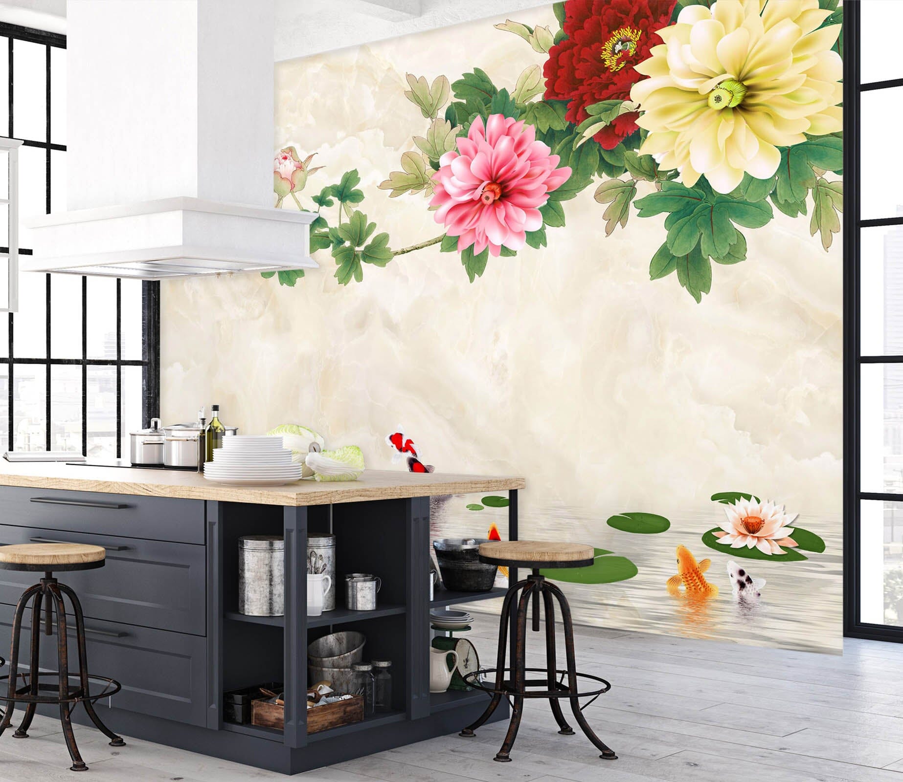3D Color Chrysanthemum 1482 Wall Murals Wallpaper AJ Wallpaper 2 