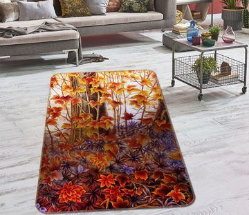 3D Tree Leaves 32218 Non Slip Rug Mat