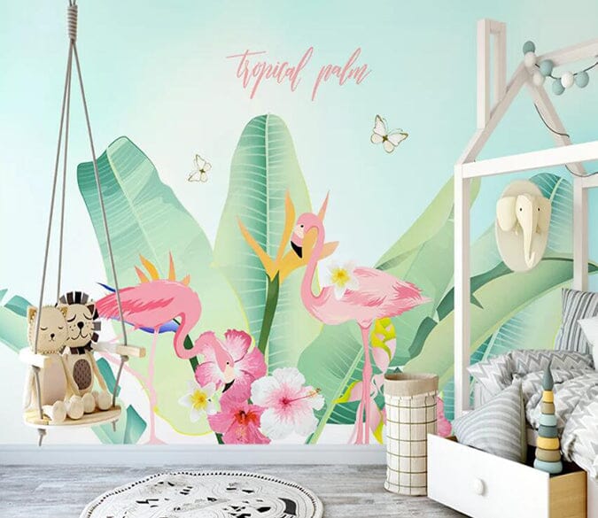 3D Pink Flamingo 2163 Wall Murals Wallpaper AJ Wallpaper 2 