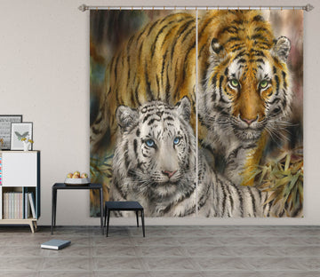 3D Animal Tiger 9093 Kayomi Harai Curtain Curtains Drapes