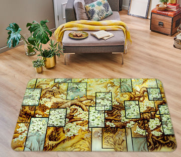 3D Tree Square Pattern 32091 Non Slip Rug Mat