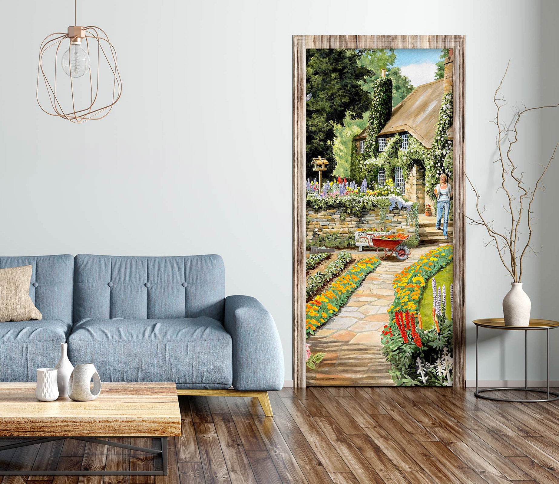 3D Garden Yard Cottage 103139 Trevor Mitchell Door Mural