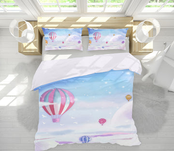 3D Hot Air Balloon 12053 Bed Pillowcases Quilt
